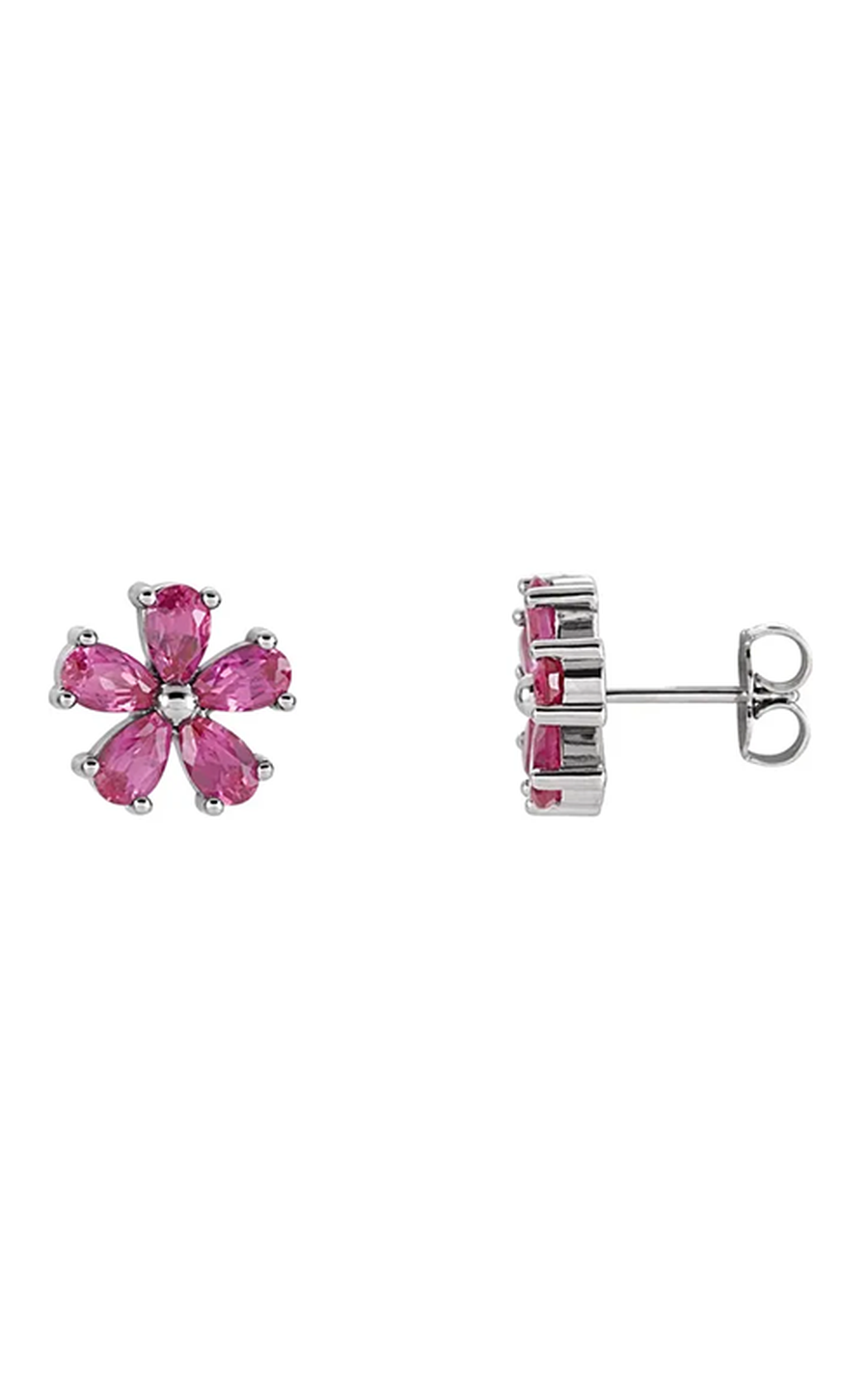 14K White Gold Gemstone Earring