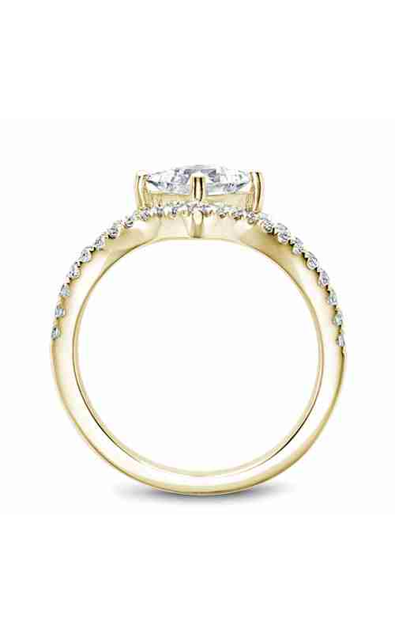 14K Yellow Gold Modern Sidestone Princess Engagement Ring