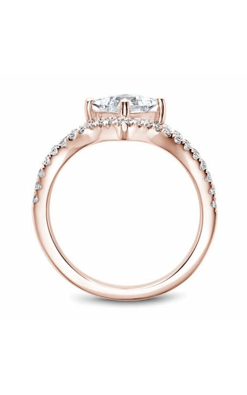 18K Rose Gold Modern Sidestone Princess Engagement Ring