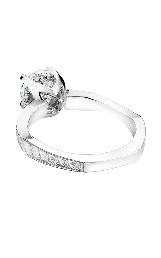 14K White Gold Vintage Round Engagement Ring
