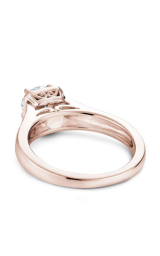 18K Rose Gold Vintage Solitaire Round Engagement Ring