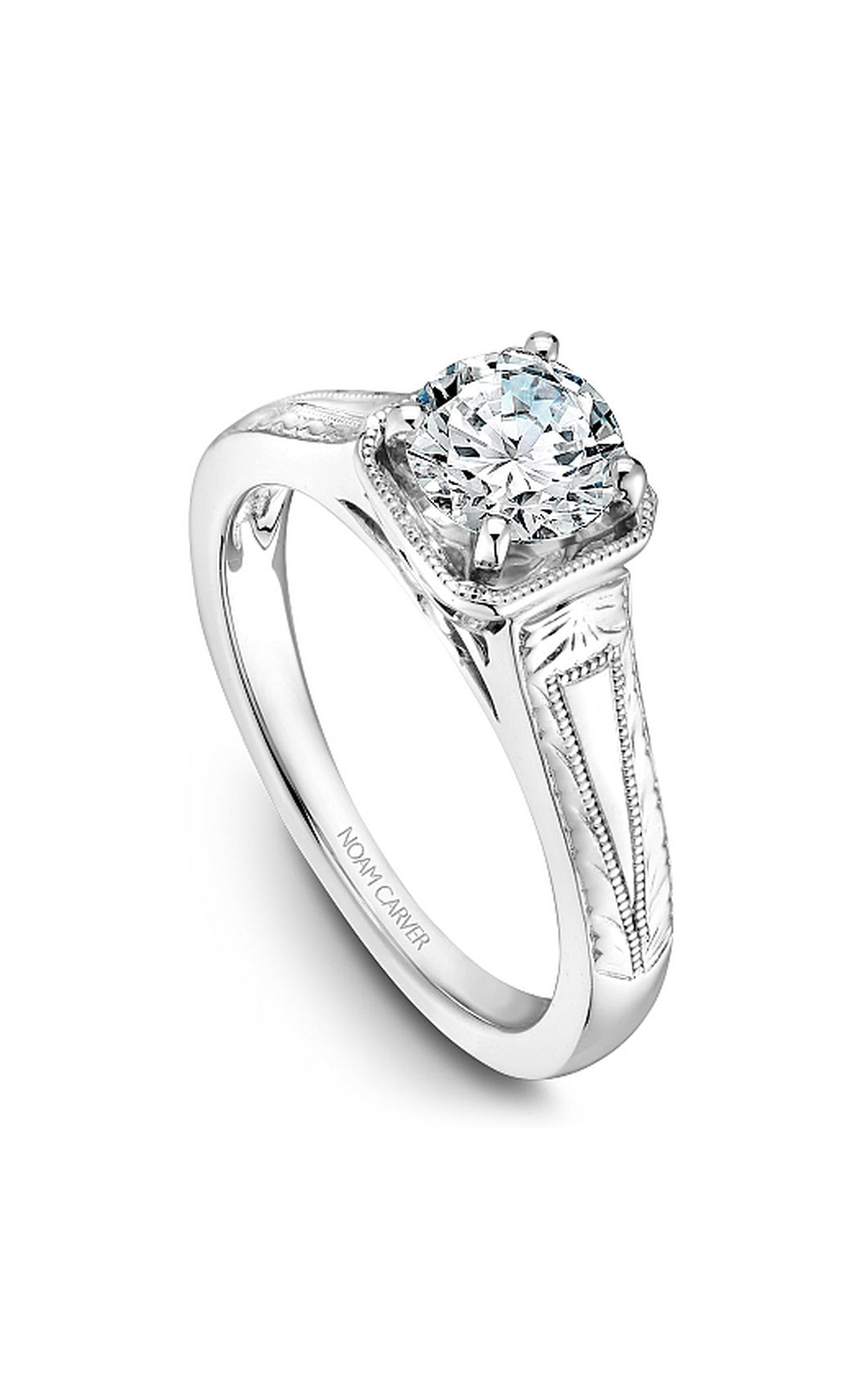 Platinum Vintage Solitaire Round Engagement Ring