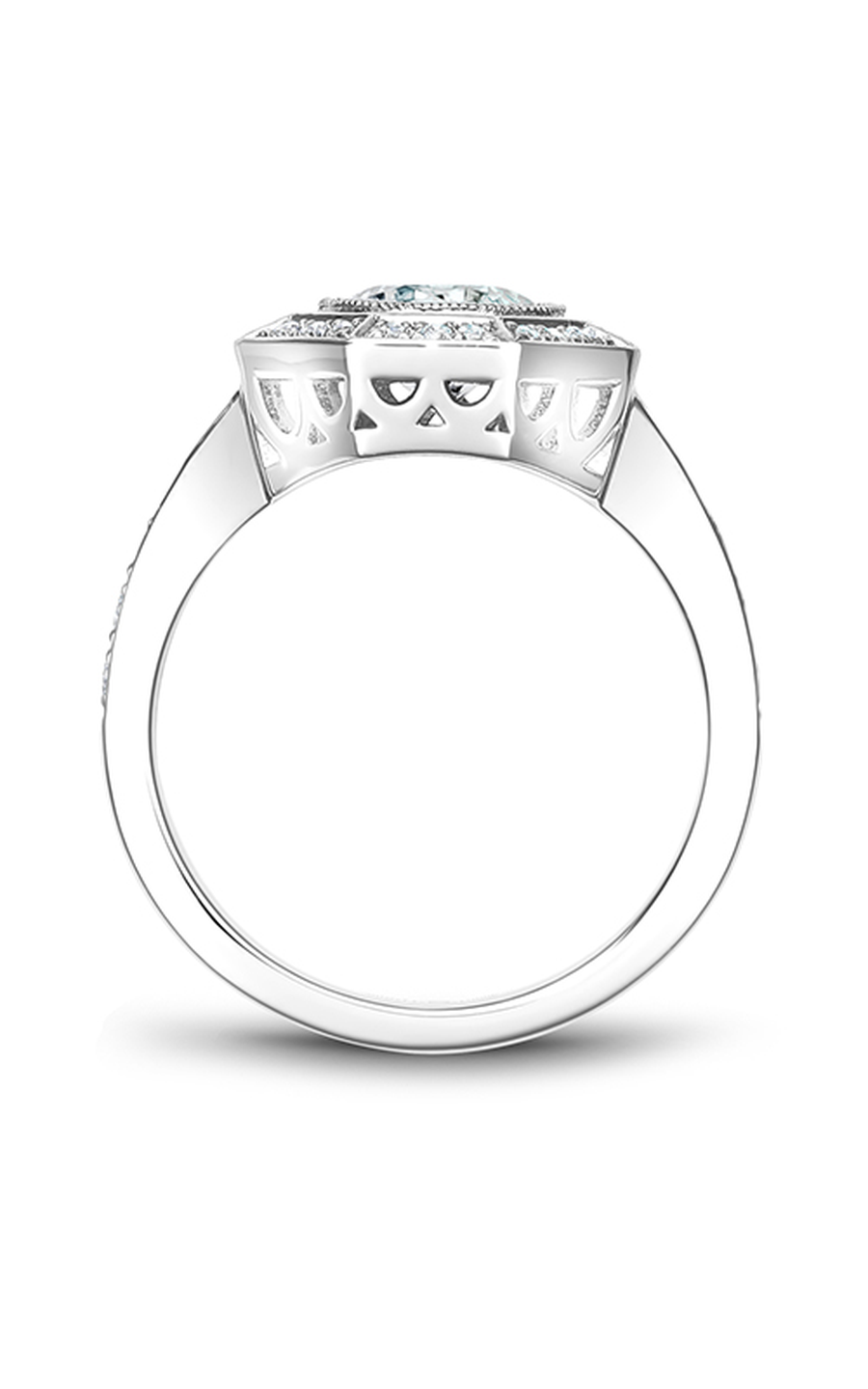 Platinum Vintage Halo Round Engagement Ring