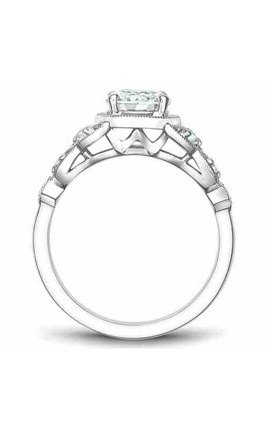 Platinum Vintage Sidestone Round Engagement Ring
