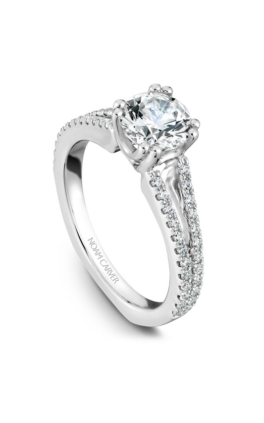 Platinum Vintage Sidestone Round Engagement Ring