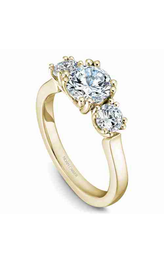 14K Yellow Gold 3 Stone Three Stone Round Engagement Ring
