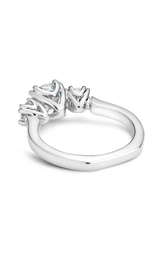 18K White Gold 3 Stone Three Stone Round Engagement Ring