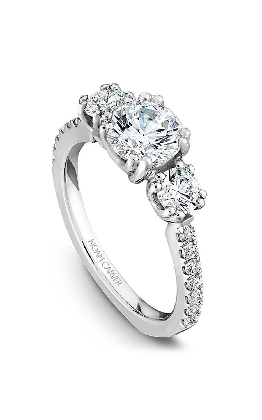 Platinum 3 Stone Three Stone Round Engagement Ring