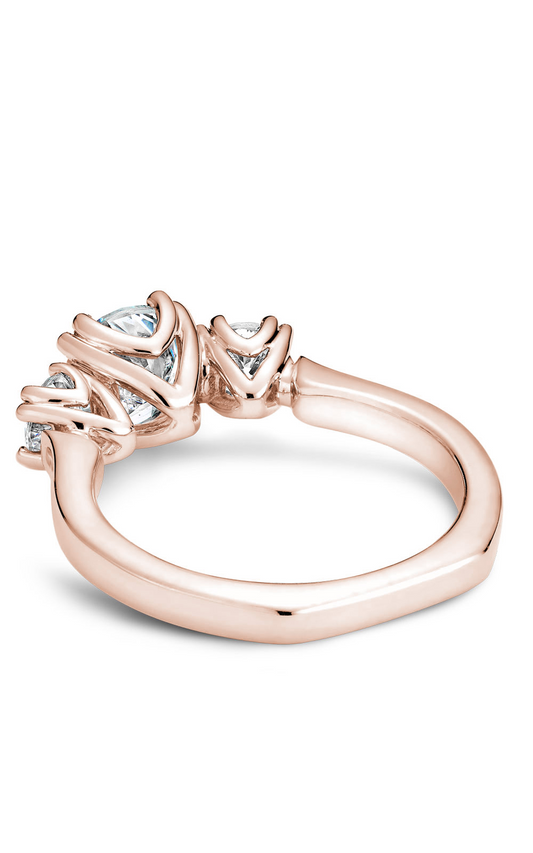 14K Rose Gold 3 Stone Three Stone Round Engagement Ring