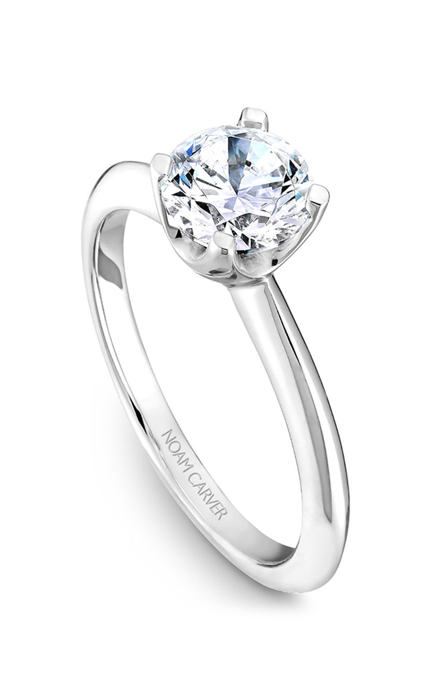 14K White Gold Solitaire Engagement Ring