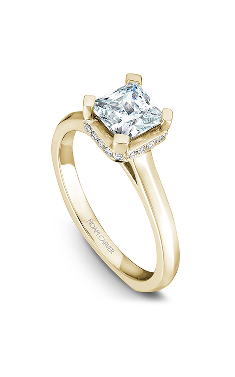 14K Yellow Gold Solitaire Princess Engagement Ring