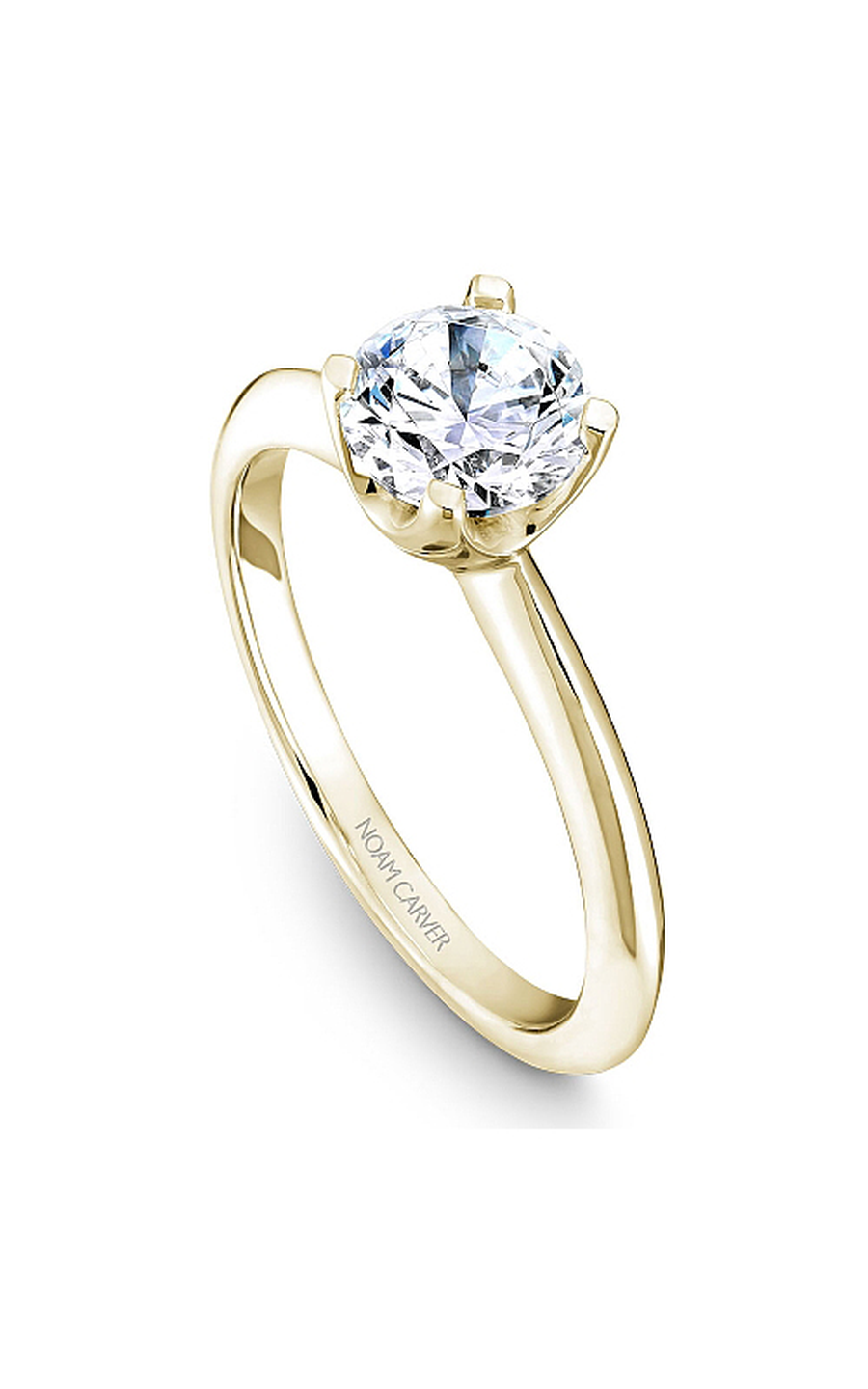 14K Yellow Gold Solitaire Round Engagement Ring