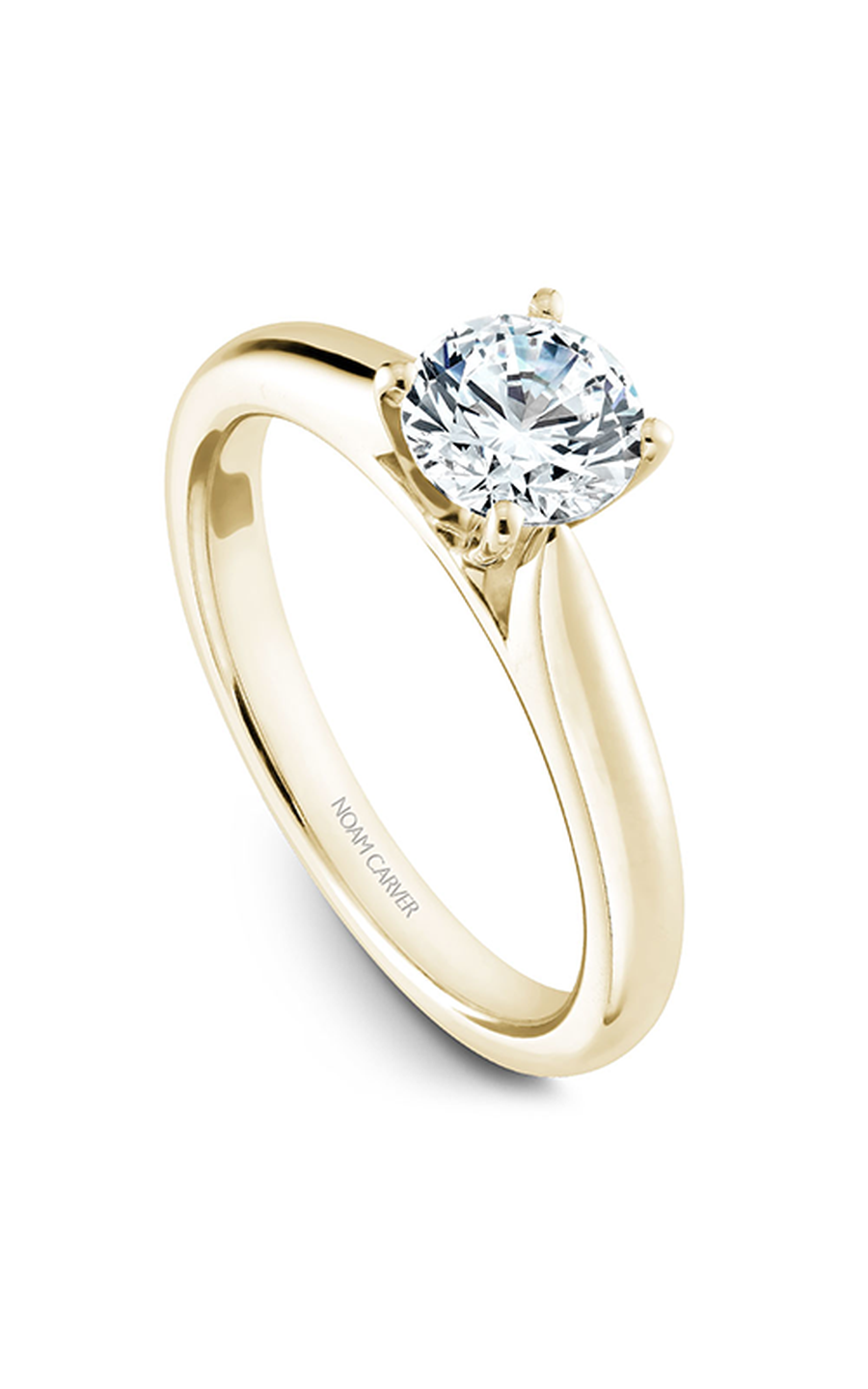 14K Yellow Gold Solitaire Round Engagement Ring