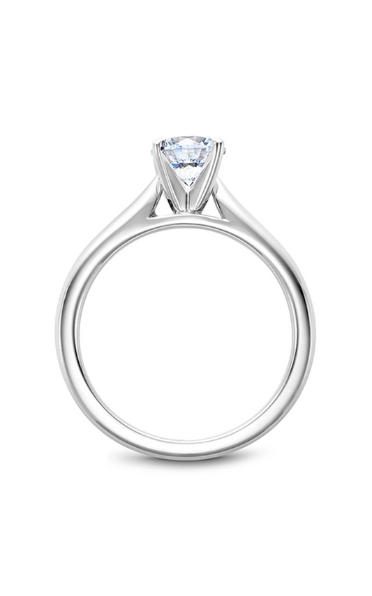 14K White Gold Solitaire Round Engagement Ring