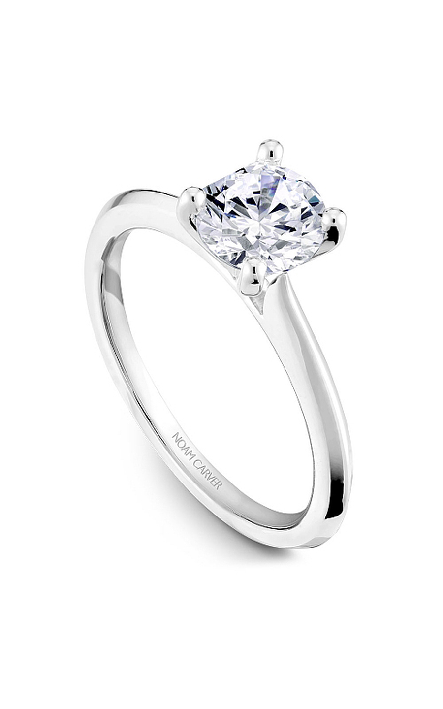 14K White Gold Solitaire Round Engagement Ring
