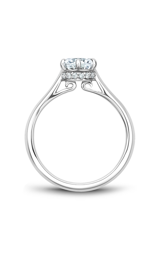 14K White Gold Solitaire Round Engagement Ring