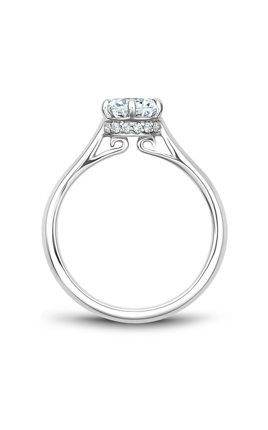14K White Gold Solitaire Round Engagement Ring