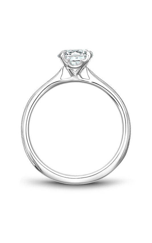 14K White Gold Solitaire Round Engagement Ring