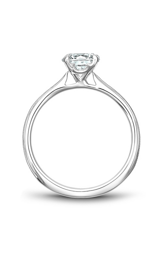 14K White Gold Solitaire Round Engagement Ring