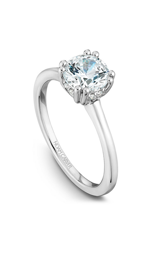 18K White Gold Solitaire Round Engagement Ring