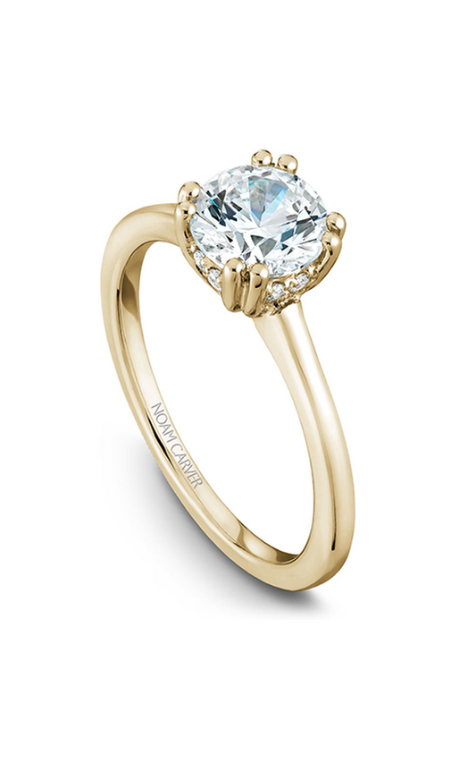 18K Yellow Gold Solitaire Round Engagement Ring