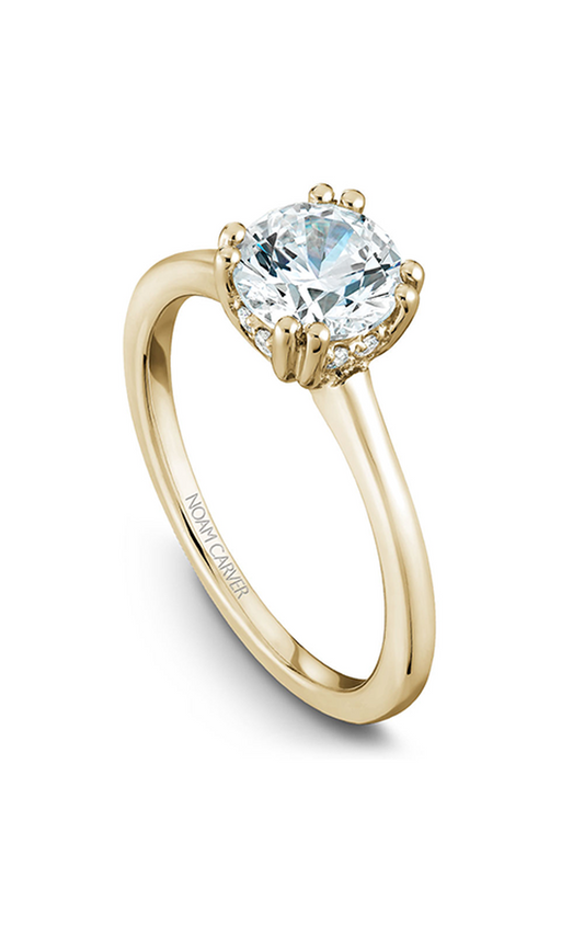 18K Yellow Gold Solitaire Round Engagement Ring