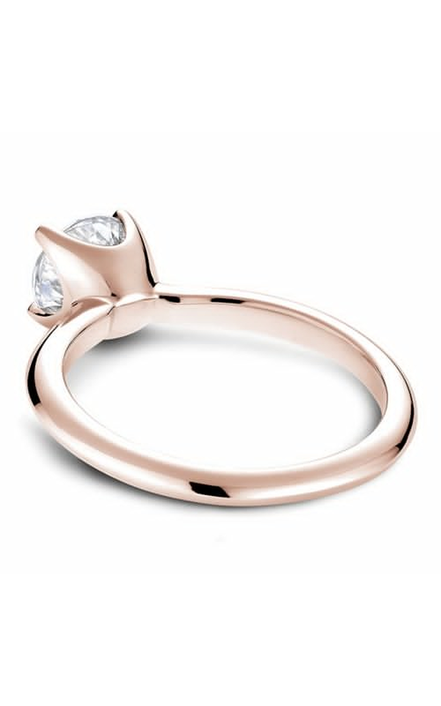 18K Rose Gold Solitaire Round Engagement Ring