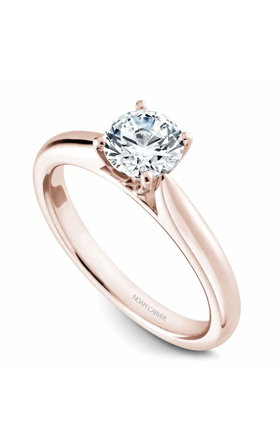 18K Rose Gold Solitaire Round Engagement Ring