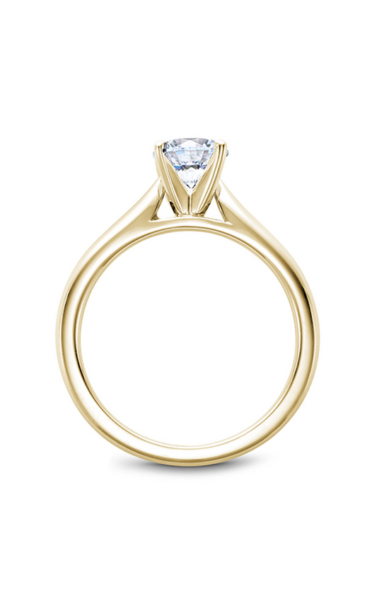 18K Yellow Gold Solitaire Round Engagement Ring
