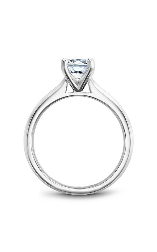 18K White Gold Solitaire Round Engagement Ring