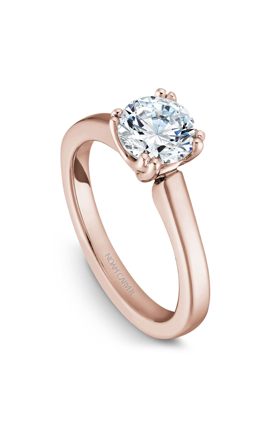 14K Rose Gold Solitaire Round Engagement Ring