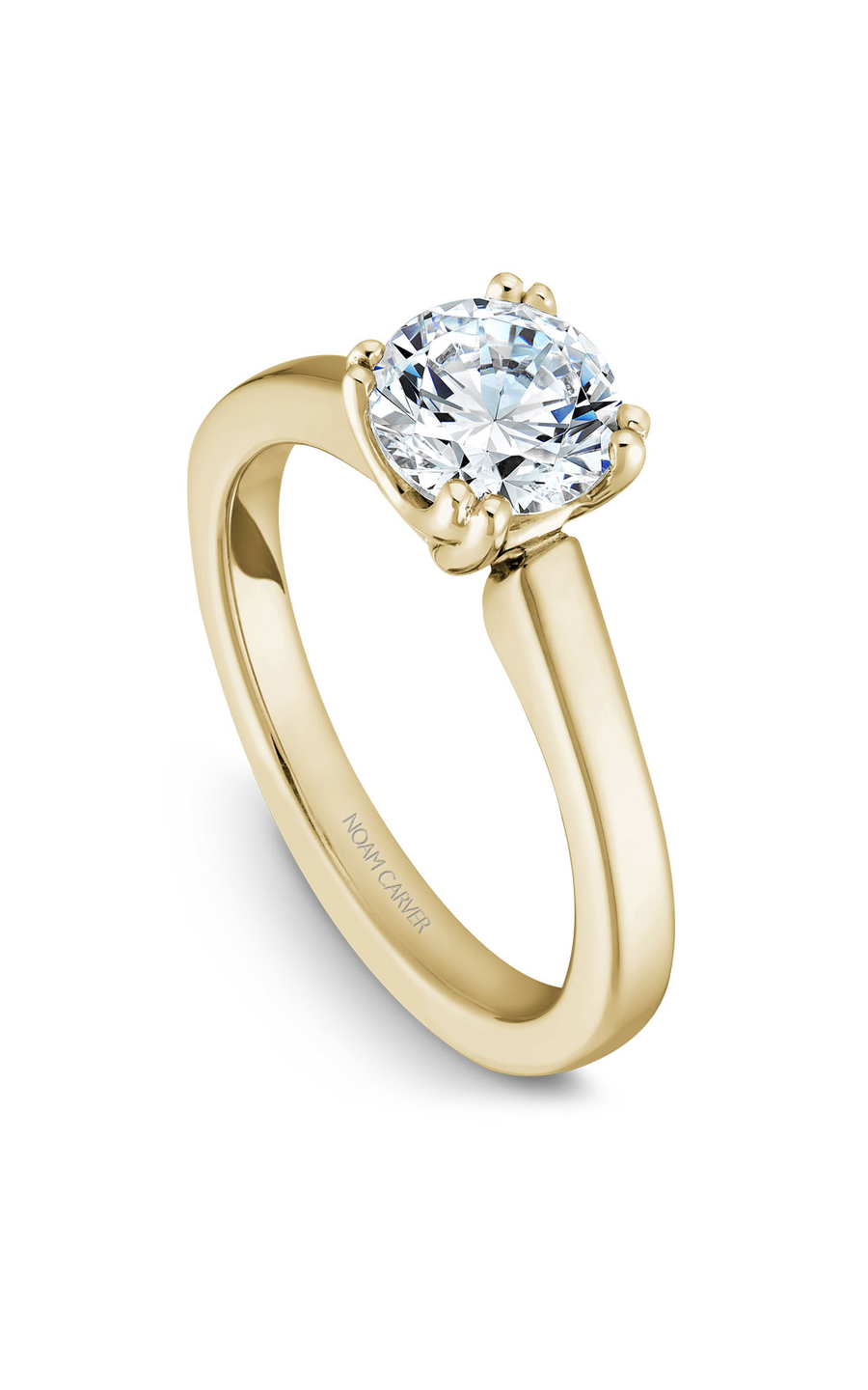 14K Yellow Gold Solitaire Round Engagement Ring