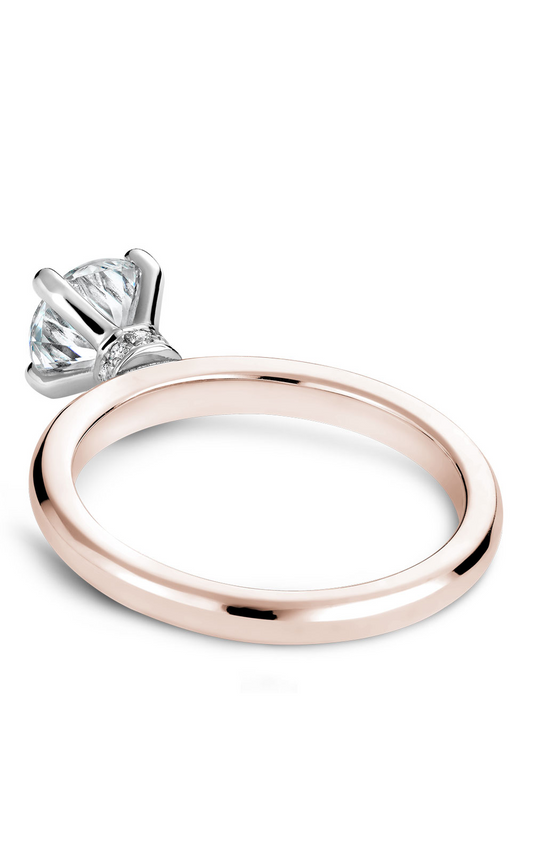18K Rose Gold and 18K White Gold Solitaire Round Engagement Ring