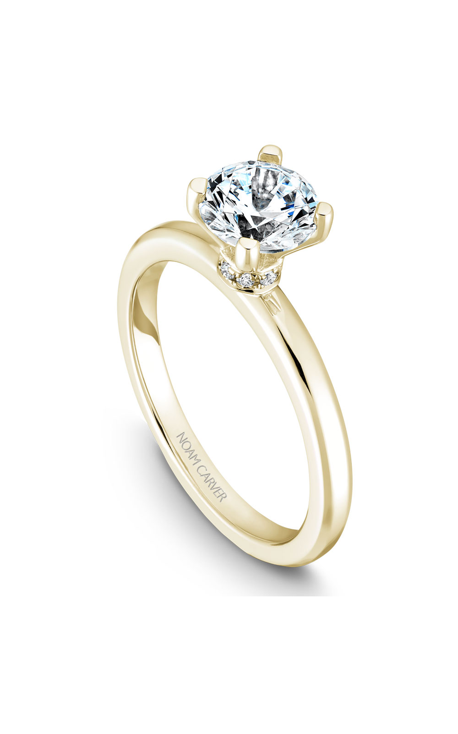 14K Yellow Gold Solitaire Round Engagement Ring