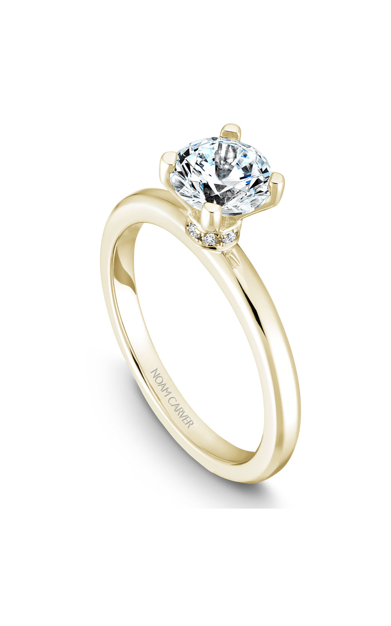 18K Yellow Gold Solitaire Round Engagement Ring