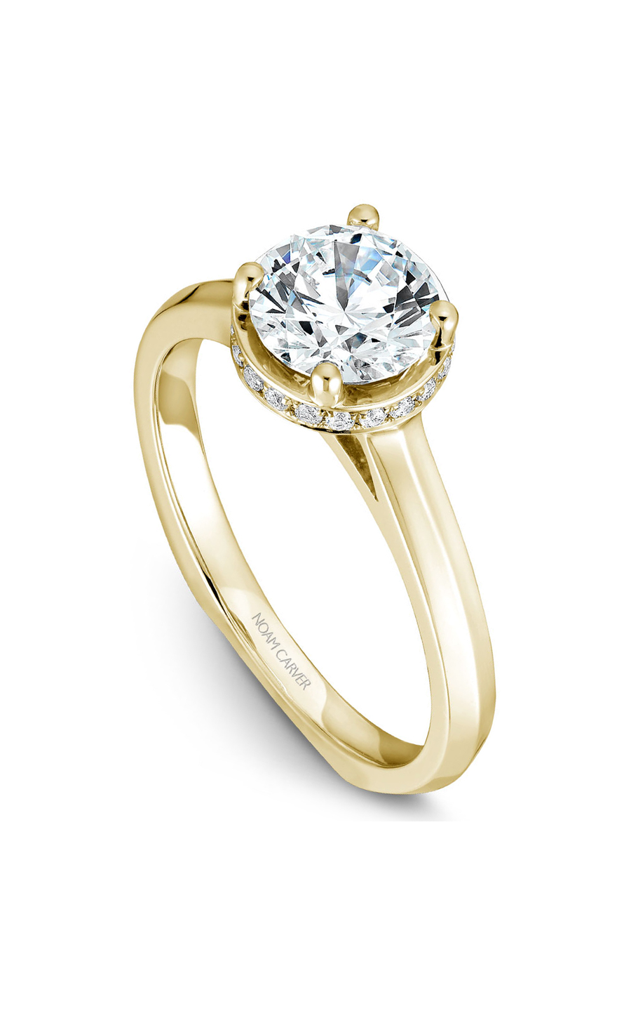 18K Yellow Gold Solitaire Round Engagement Ring
