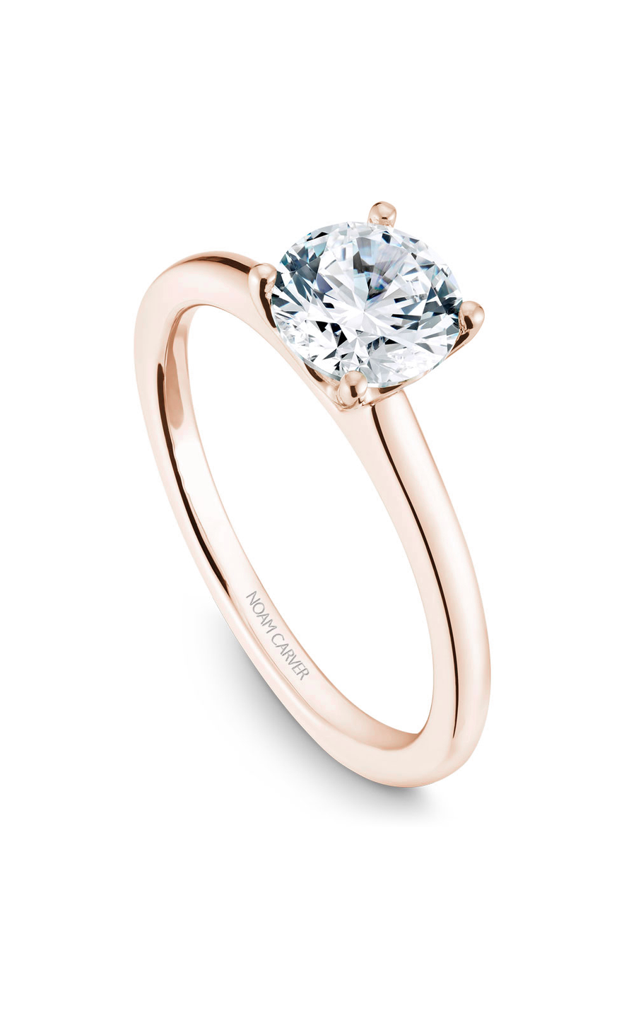 14K Rose Gold Solitaire Round Engagement Ring