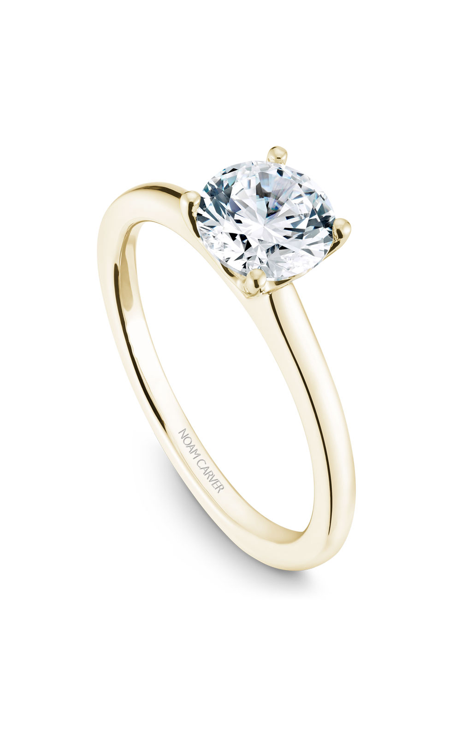 14K Yellow Gold Solitaire Round Engagement Ring
