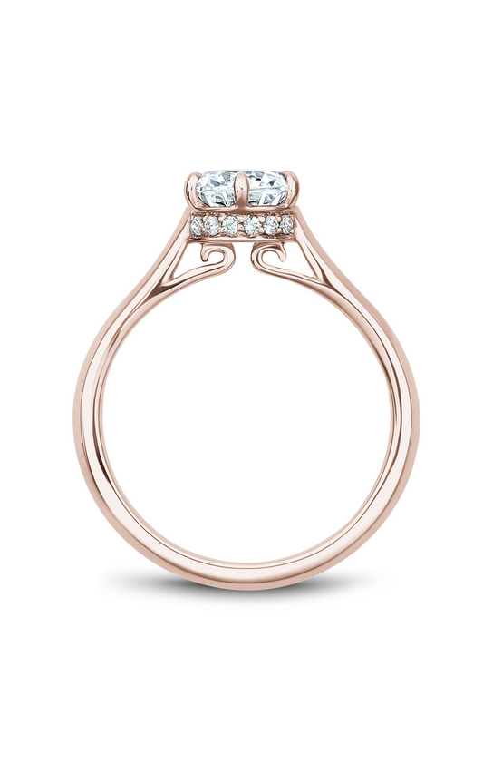 18K Rose Gold Solitaire Round Engagement Ring