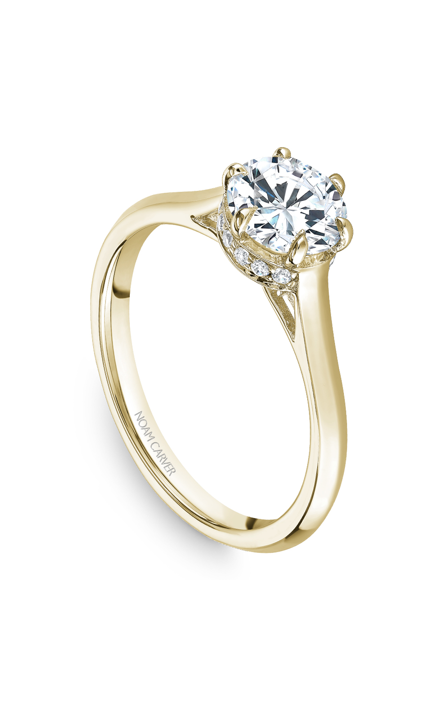 14K Yellow Gold Solitaire Round Engagement Ring