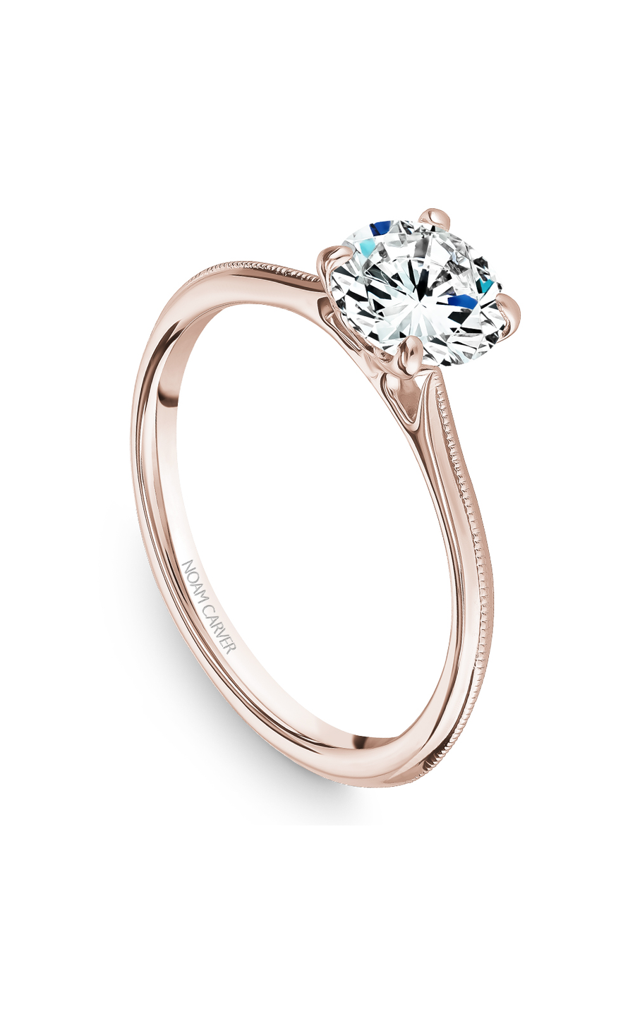 14K Rose Gold Solitaire Round Engagement Ring