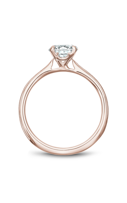 18K Rose Gold Solitaire Round Engagement Ring
