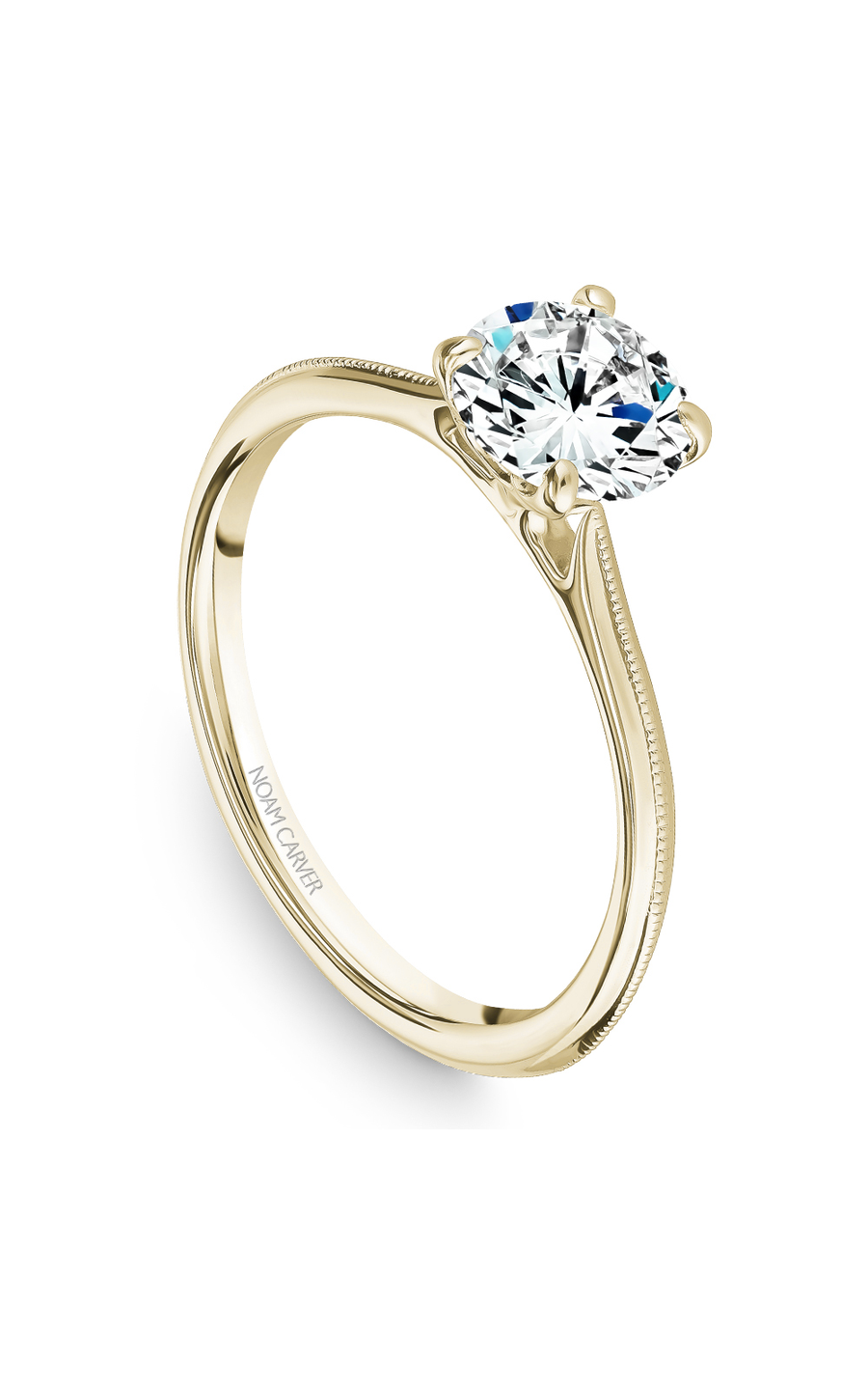 14K Yellow Gold Solitaire Round Engagement Ring