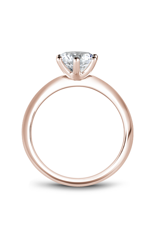 18K Rose Gold Solitaire Round Engagement Ring