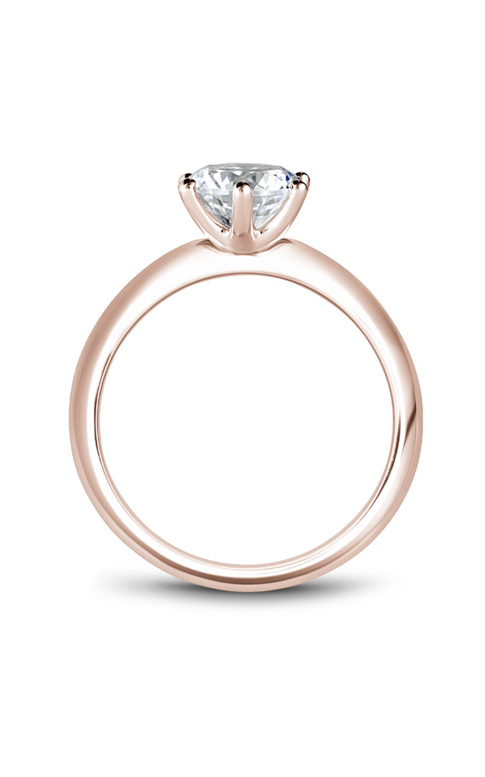 18K Rose Gold Solitaire Round Engagement Ring