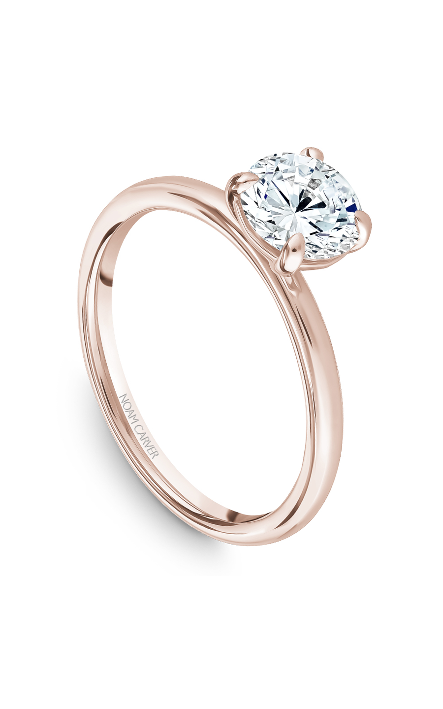 14K Rose Gold Solitaire Round Engagement Ring