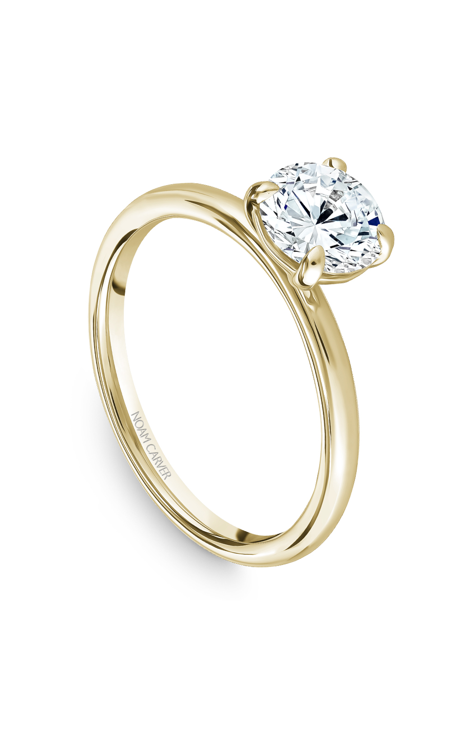 14K Yellow Gold Solitaire Round Engagement Ring