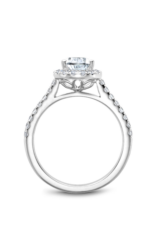 14K White Gold Halo Pear Engagement Ring
