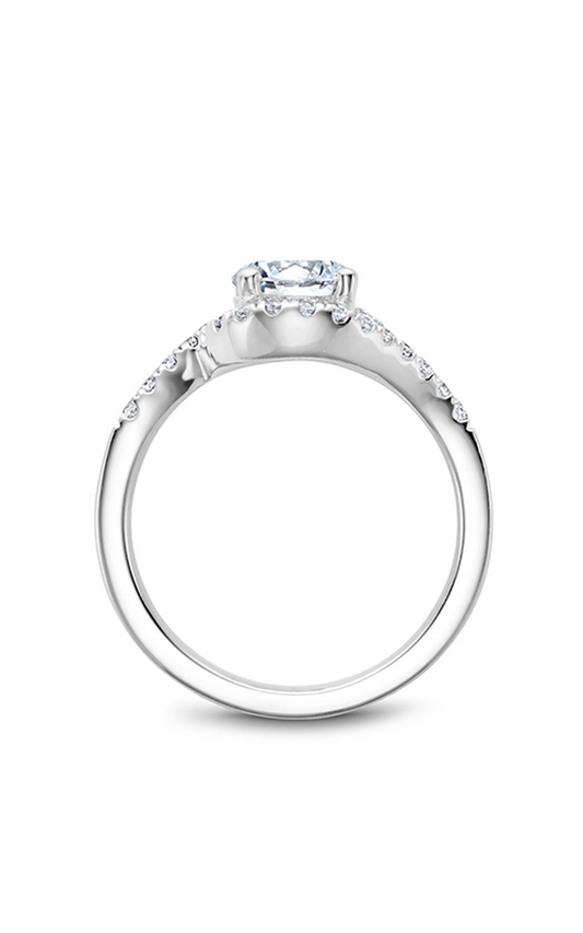 14K White Gold Halo Round Engagement Ring
