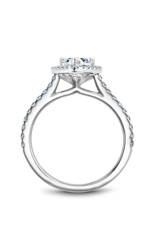 14K White Gold Halo Pear Engagement Ring